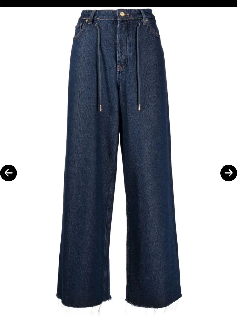 Ganni Wide-Leg Drawstring Jeans